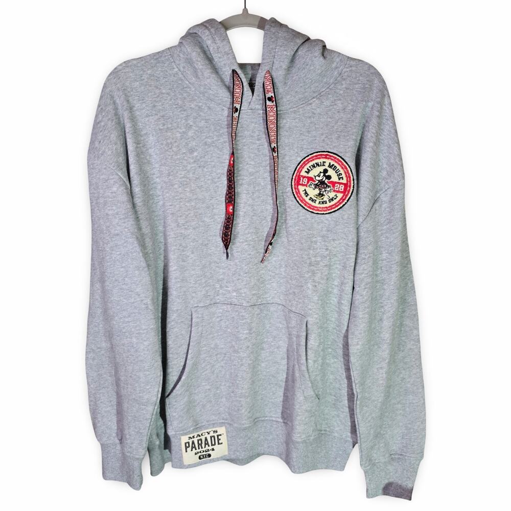 Disney Women’s Minnie Mouse Macy’s Day Parade Gray Hoodie Pullover Medium